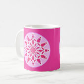 Mandala Pattern in Pink, Fuchsia and White Koffiemok (Voorkant links)