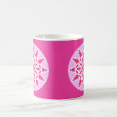 Mandala Pattern in Pink, Fuchsia and White Koffiemok (Center)