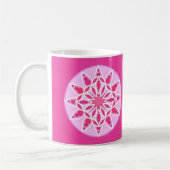 Mandala Pattern in Pink, Fuchsia and White Koffiemok (Links)