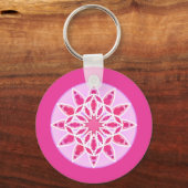 Mandala Pattern in Pink, Fuchsia and White Sleutelhanger (Voorkant)