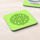 Mandala Pattern in Shades of Lime Green Bier Onderzetter (Linkerzijde)