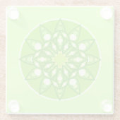 Mandala Pattern in Shades of Lime Green Glazen Onderzetter (Achterkant)