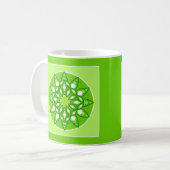 Mandala Pattern in Shades of Lime Green Koffiemok (Voorkant links)