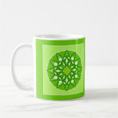 Mandala Pattern in Shades of Lime Green Koffiemok (Links)