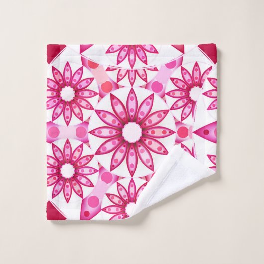Mandala Pattern in Shades of Pink, Maroon Bad Handdoek (Wasdoekje)