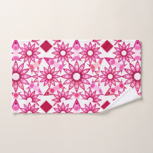 Mandala Pattern in Shades of Pink, Maroon Bad Handdoek (Handdoek)