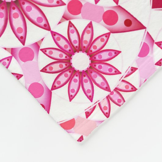 Mandala Pattern in Shades of Pink, Maroon Fleece Deken (Hoek)