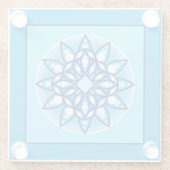 Mandala Pattern in Turquoise en Cobalt Blue Glazen Onderzetter (Achterkant)