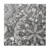 Mandala Pattern Lineart Ceramic Tile Tegeltje (Voorkant)