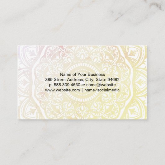 Mandala Pattern | lotusbloem Visitekaartje (Achterkant)