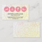 Mandala Pattern | Pictogram Yoga Poses Visitekaartje (Voorkant / Achterkant)