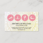 Mandala Pattern | Pictogram Yoga Poses Visitekaartje (Voorkant)