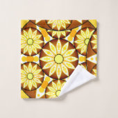 Mandala Pattern, Shades of Brown and Gold Bad Handdoek (Wasdoekje)