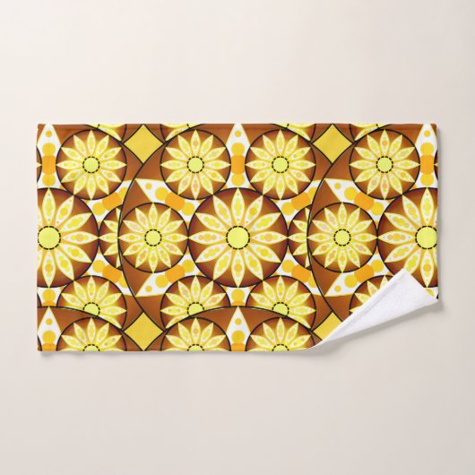 Mandala Pattern, Shades of Brown and Gold Bad Handdoek (Handdoek)