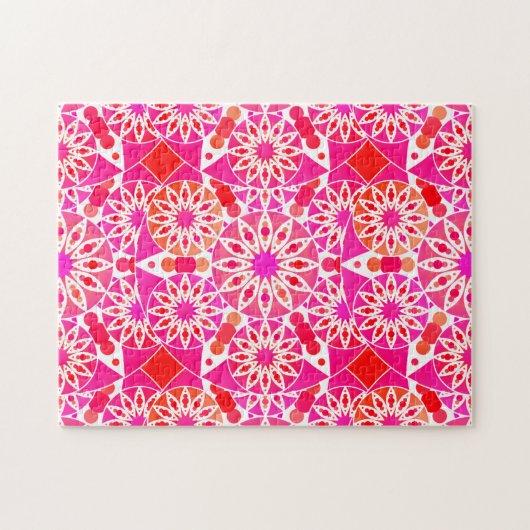 Mandala Pattern, Shades of Pink and Coral Legpuzzel (Horizontaal)
