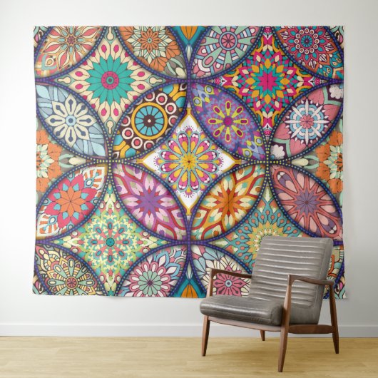 Mandala Pattern - Tapestry Wandkleed (In Situ (horizontaal))