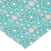 Mandala Pattern, Turquoise, Silver Grey en White Korte Tafelloper (Hoek)