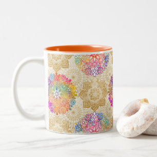 Mandala Pattern Tweekleurige Koffiemok