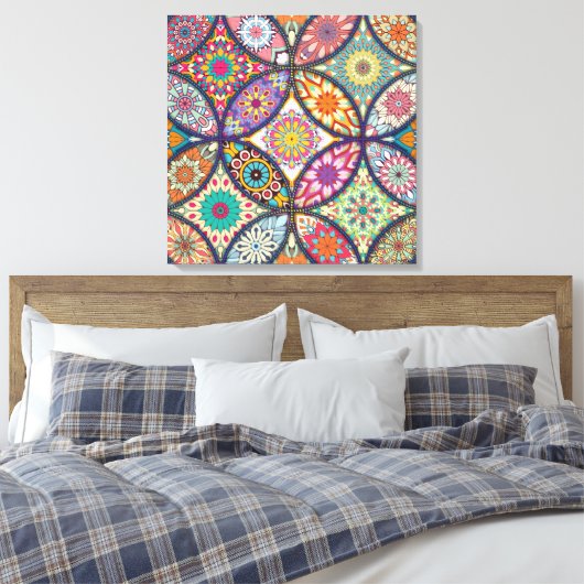 Mandala Pattern - Wrapped Canvas (Insitu (Slaapkamer))
