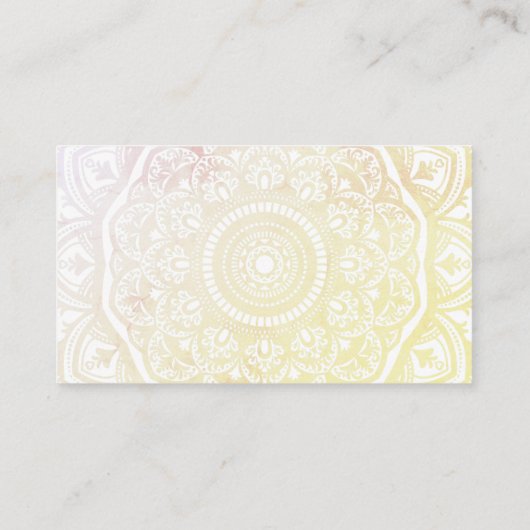 Mandala Pattern | Yoga Leaf Logo Visitekaartje (Achterkant)