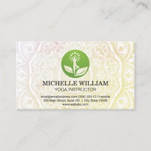 Mandala Pattern Yoga Leaf Logo Visitekaartje