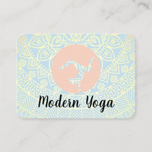 Mandala Pattern | Yoga Pose Logo Visitekaartje (Voorkant)