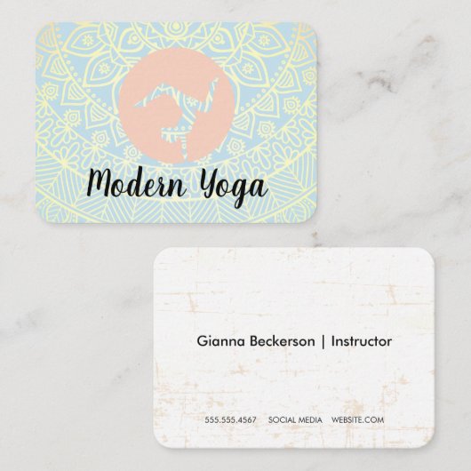 Mandala Pattern | Yoga Pose Logo Visitekaartje (Voorkant / Achterkant)