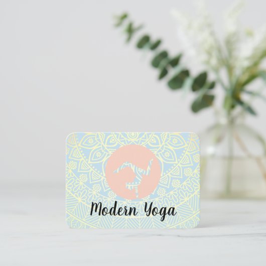 Mandala Pattern | Yoga Pose Logo Visitekaartje (Staand voorkant)