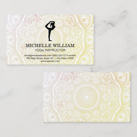 Mandala Pattern | Yoga Stretch pose Visitekaartje (Voorkant / Achterkant)