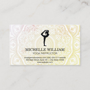 Mandala Pattern Yoga Stretch pose Visitekaartje