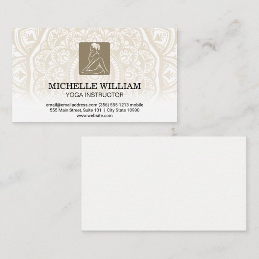 Mandala Pattern | Yoga Twist Pose Visitekaartje (Voorkant / Achterkant)