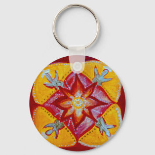 Mandala Peace 5,7 cm Basic Button Sleutelhanger