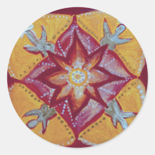 Mandala Peace Classic ronde Sticker, glanzend Ronde Sticker