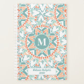 Mandala Peach Blauwgroen gepersonaliseerd Planner (Voorkant)
