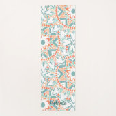 Mandala Peach Blauwgroen monogram Yogamat (Voorkant)