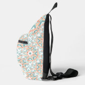 Mandala Peach Blauwgroen Pattern Monogram Sling Bag (Rechts)