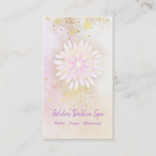 *~* Mandala Peach Dahlia Pastel Lavender AP2 Visitekaartje (Voorkant)