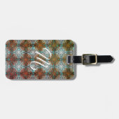 Mandala Peacock Boho Inspirations Monogram Bagagelabel (Voorkant horizontaal)