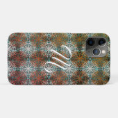 Mandala Peacock Boho Inspirations Monogram Case-Mate iPhone Case (Achterkant (horizontaal))