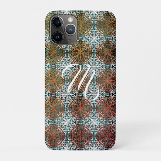 Mandala Peacock Boho Inspirations Monogram Case-Mate iPhone Case (Achterkant)