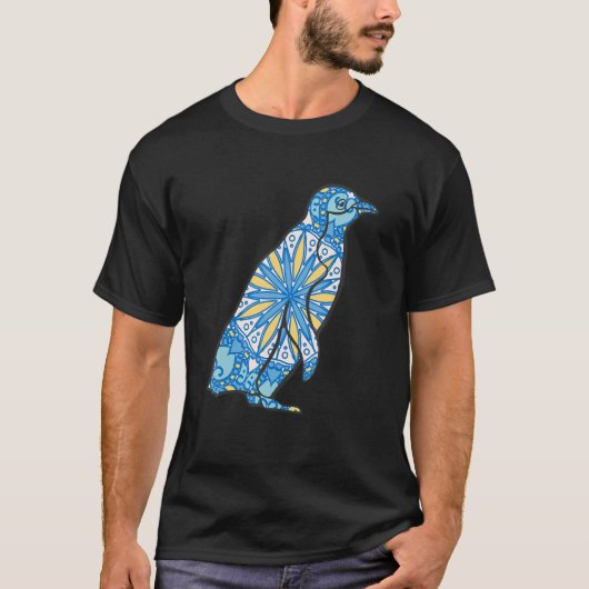 Mandala Penguin Geometrisch Patroon Mandala Dier T-shirt (Voorkant)