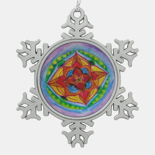 Mandala Pewter Sneeuwvlok Decoratie (Voorkant)