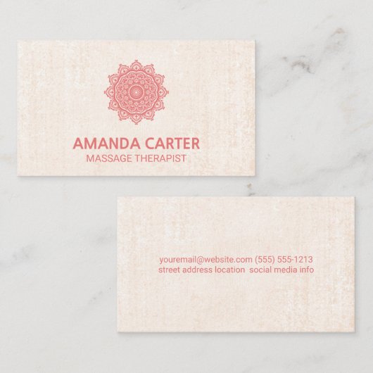 Mandala-pictogram | Achtergrond textiel Visitekaartje (Voorkant / Achterkant)
