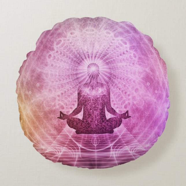 Mandala Pillow Rond Kussen (Voorkant)