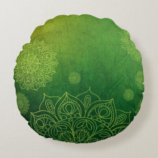 Mandala Pillow Rond Kussen (Voorkant)