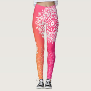 Mandala Pink en Yellow YOGA Leggings