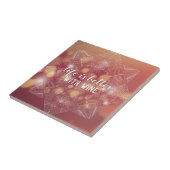 Mandala Pink Peach Bokeh Life is beter met wijn Tegeltje (Zijkant)