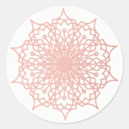 Mandala Pink Rose Gold Blush Ronde Sticker