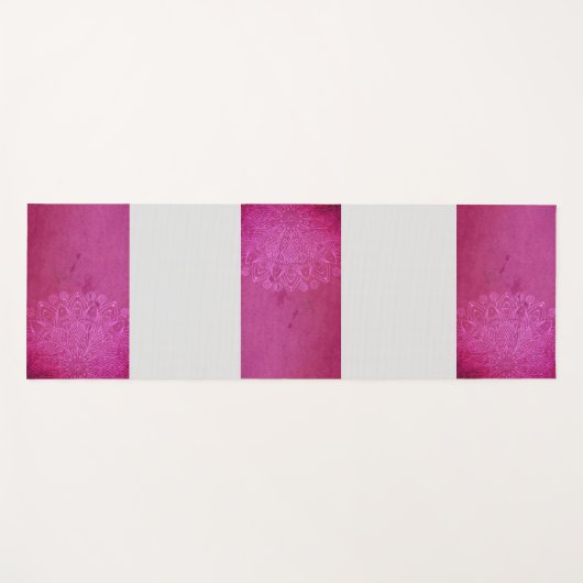 Mandala Pink Yoga Meditation Yogamat (Voorkant (horizontaal))
