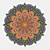 mandala plant ronde sticker (Voorkant)
